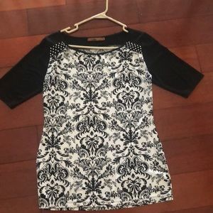 black and white formal blouse